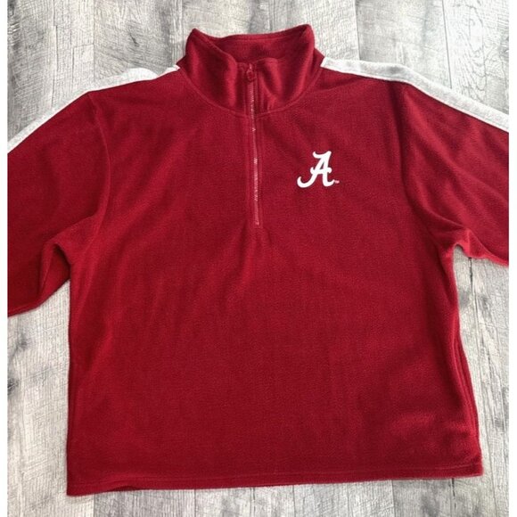 Alabama Fleece Pullover Jacket Mens XL 1/4 Zip Crimson‎ Tide University Y2K - Picture 3 of 7